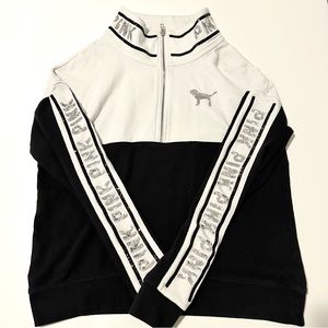 Victoria secret pink sequin quarter zip sweatshirt